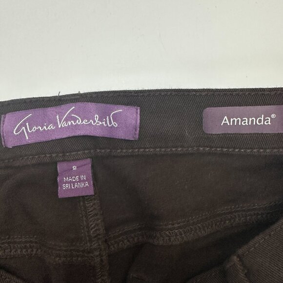 Gloria Vanderbilt Amanda Straight Leg Women's size 8 Brown Denim Jeans - Picture 3 of 5